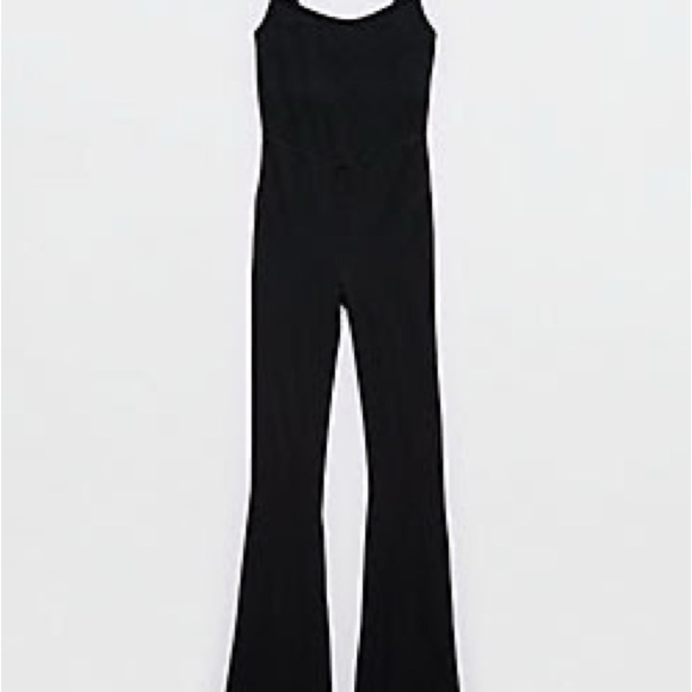 Aerie Black Real Me Xtra Flare Jumpsuit XS Long